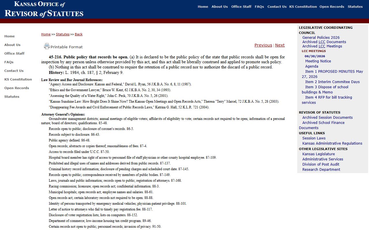 Riley County court records Kansas public policy statute