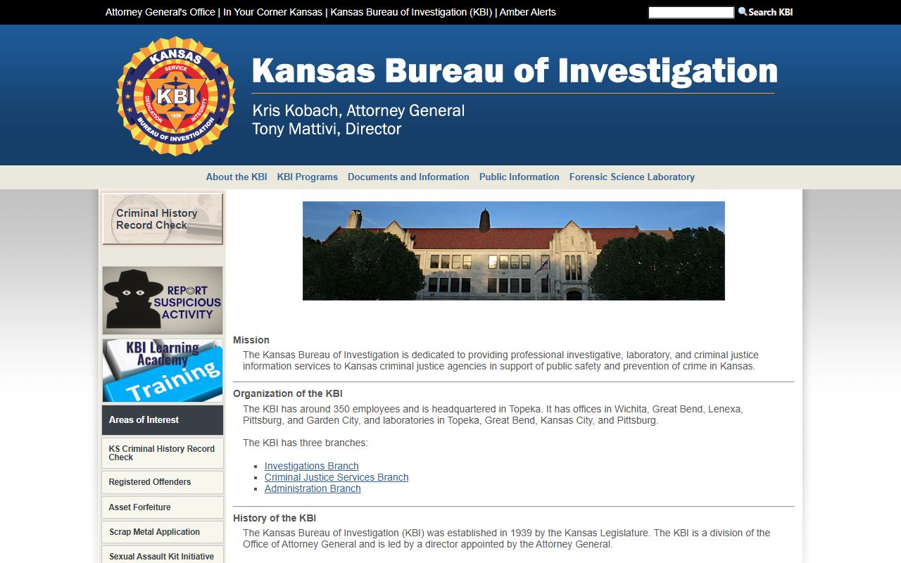 Riley County criminal court records Kansas Bureau of Investigation site