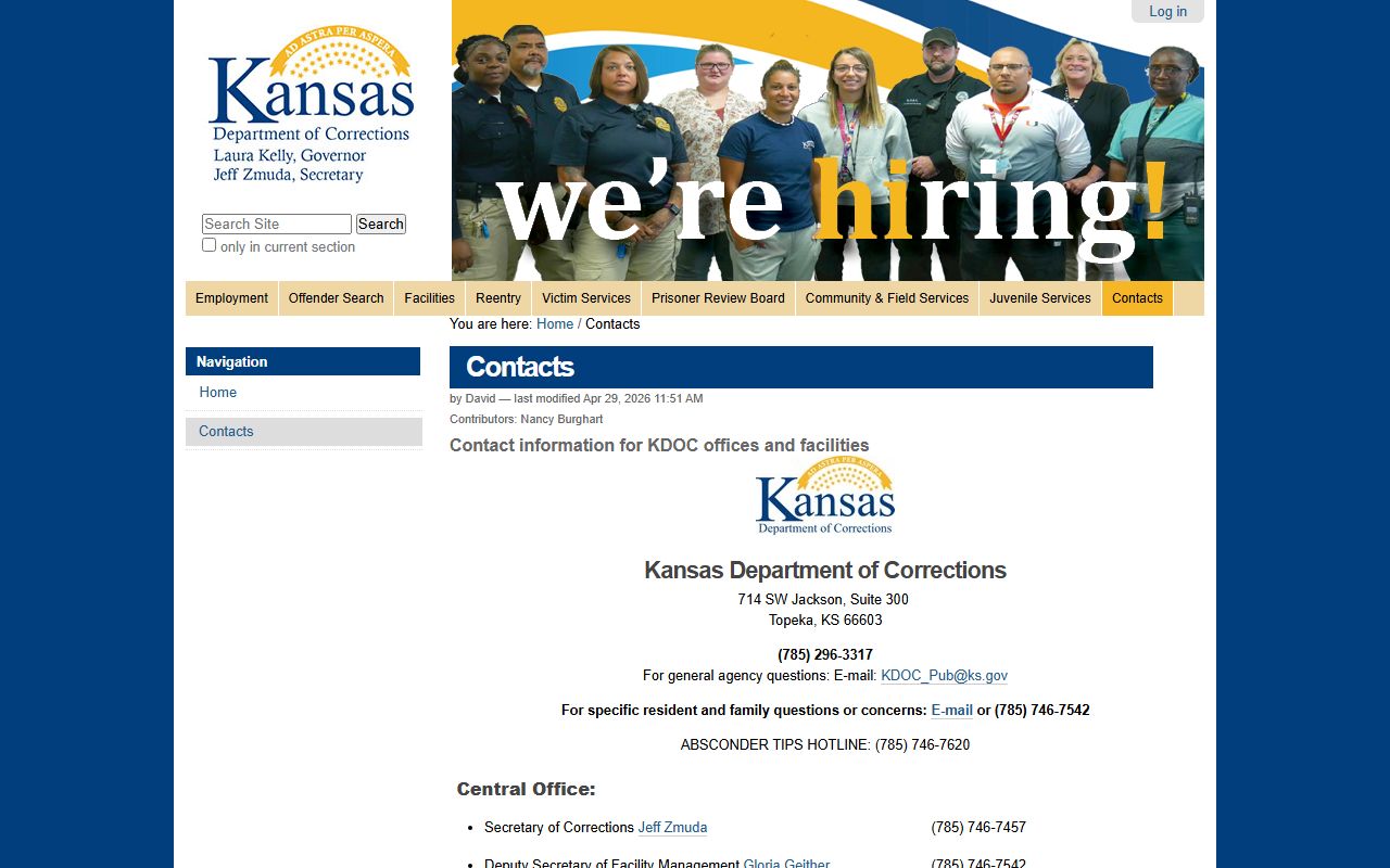 Riley County inmate records and KDOC contacts