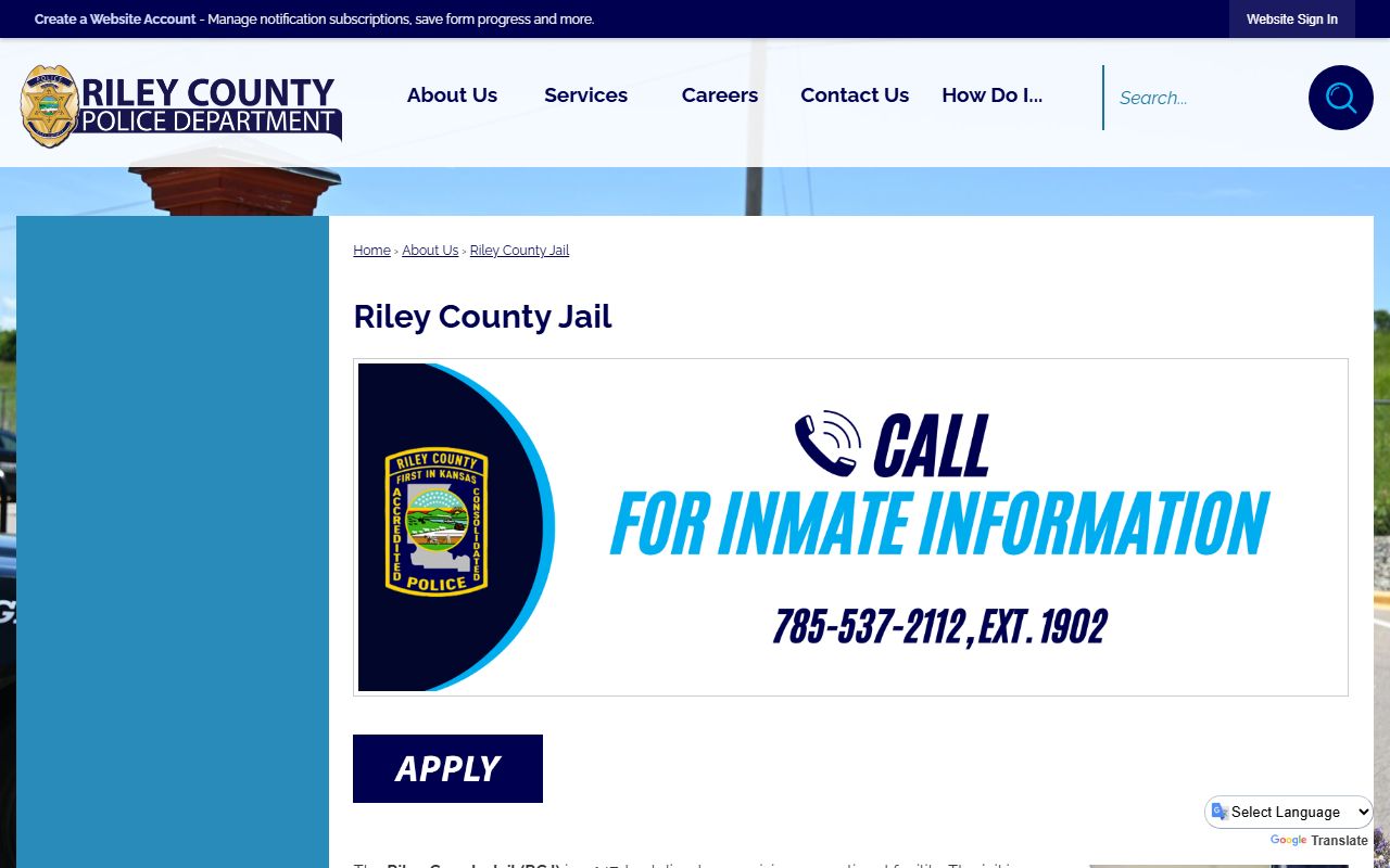 Riley County inmate records from the Riley County Jail page