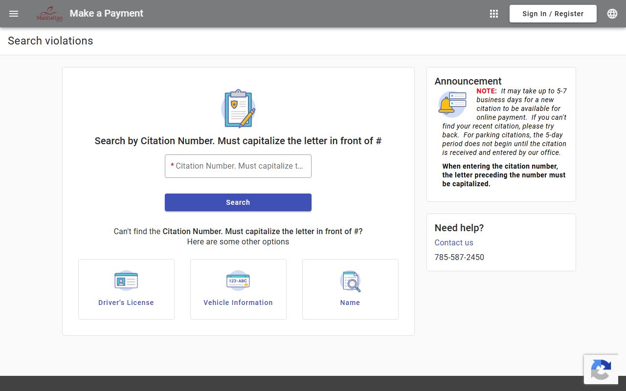 Riley County traffic court records Manhattan citation payment portal
